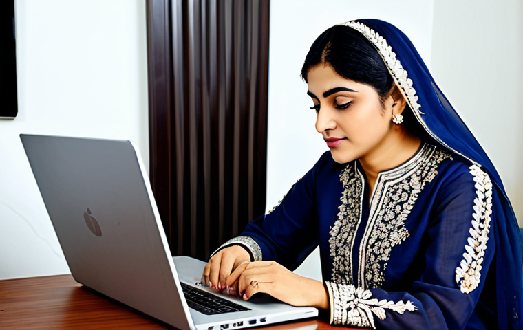 **

"A successful Pakistani businesswoman, fully clothed in a traditional shalwar kameez with intricate embroidery, working on a laptop in a modern office in Karachi, safe for work, appropriate attire, professional, perfect anatomy, natural pose, high quality, well-formed hands, proper finger count, family-friendly."

**