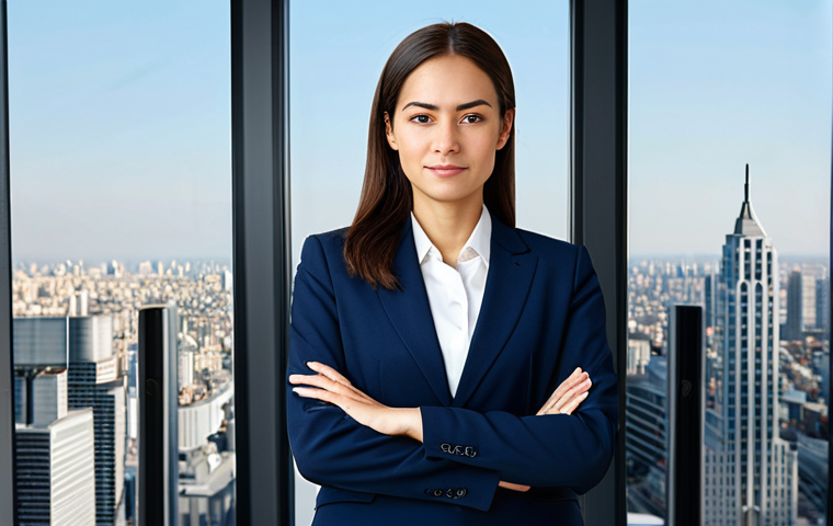 뇌파 분석을 활용한 마케팅 전략 - **Professional Businesswoman:** "A professional businesswoman in a modest business suit, standing in...