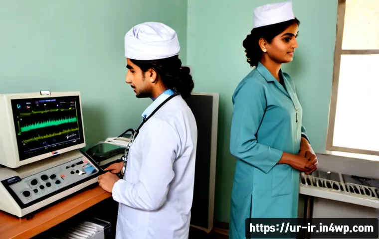 Home 10 뇌파 모니터링의 기술적 발전 이력 - Photorealistic hospital neurodiagnostic laboratory in Lahore, Pakistan, illustrating the evolution o...